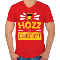 PRINTFASHION Hozz egy felest! - Férfi V-nyakú póló - Piros