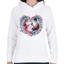 PRINTFASHION Hozzám jössz? - Női kapucnis pulóver - Fehér női pulóver, kardigán