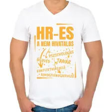 PRINTFASHION HR-es, a nem hivatalos - Férfi V-nyakú póló - Fehér férfi póló