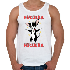 PRINTFASHION Huculka Puculka - Férfi atléta - Fehér