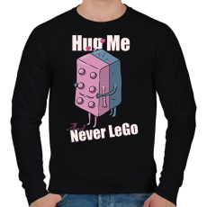 PRINTFASHION Hug me and never Lego - Férfi pulóver - Fekete