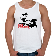 PRINTFASHION Hug The Shark- öleld meg a cápát - Férfi atléta - Fehér