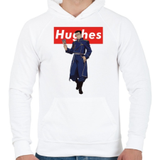 PRINTFASHION Hughes - Férfi kapucnis pulóver - Fehér férfi pulóver, kardigán