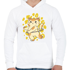 PRINTFASHION Hulahoppos cica - Férfi kapucnis pulóver - Fehér