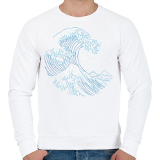 PRINTFASHION Hullám - Férfi pulóver - Fehér