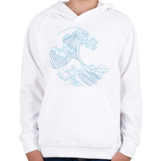 PRINTFASHION Hullám - Gyerek kapucnis pulóver - Fehér