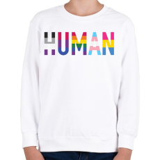 PRINTFASHION Human - Gyerek pulóver - Fehér
