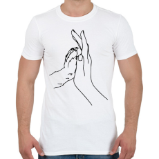 PRINTFASHION Human Hand and Dog's Paw - Férfi póló - Fehér