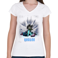 PRINTFASHION HUMANS - Női V-nyakú póló - Fehér