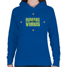 PRINTFASHION humanvirus - Női kapucnis pulóver - Királykék női pulóver, kardigán