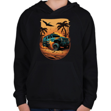 PRINTFASHION HUMMER Hod Rod Beach - Gyerek kapucnis pulóver - Fekete gyerek pulóver, kardigán