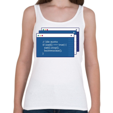 PRINTFASHION Humoros kódolás - Női atléta - Fehér női trikó