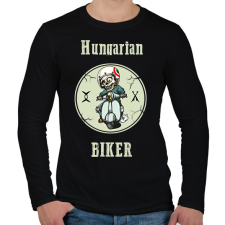 PRINTFASHION HUNGARIAN BIKER - Férfi hosszú ujjú póló - Fekete férfi póló