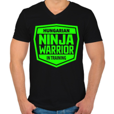 PRINTFASHION Hungarian Ninja Warrior - Férfi V-nyakú póló - Fekete