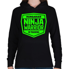 PRINTFASHION Hungarian Ninja Warrior - Női kapucnis pulóver - Fekete
