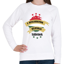 PRINTFASHION Hungarikum - Hónappal - Női pulóver - Fehér női pulóver, kardigán