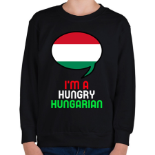 PRINTFASHION Hungry hungarian - Gyerek pulóver - Fekete gyerek pulóver, kardigán