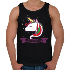 PRINTFASHION Hunikornis - Férfi atléta - Fekete