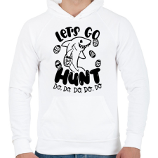 PRINTFASHION Hunt do, do, do - Férfi kapucnis pulóver - Fehér férfi pulóver, kardigán