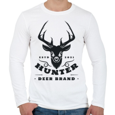 PRINTFASHION Hunter DB. - Férfi hosszú ujjú póló - Fehér férfi póló