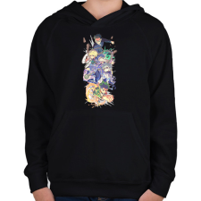 PRINTFASHION HunterxHunter karakterek - Gyerek kapucnis pulóver - Fekete gyerek pulóver, kardigán