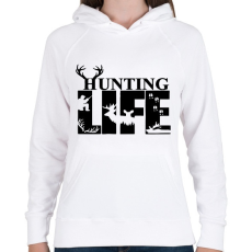 PRINTFASHION Hunting Life - Női kapucnis pulóver - Fehér