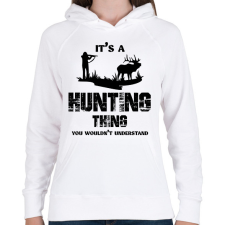 PRINTFASHION Hunting thing - Női kapucnis pulóver - Fehér női pulóver, kardigán