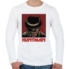 PRINTFASHION HUNTMAN - Férfi hosszú ujjú póló - Fehér férfi póló
