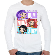 PRINTFASHION Huntrix - Kpop Demon Hunters - Férfi hosszú ujjú póló - Fehér