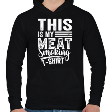 PRINTFASHION Hús füstölős póló - Férfi kapucnis pulóver - Fekete férfi pulóver, kardigán