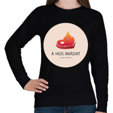 PRINTFASHION Hús imádat - Női pulóver - Fekete női pulóver, kardigán