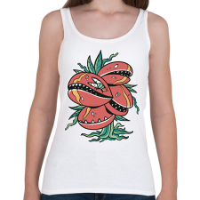 PRINTFASHION Húsevő növény - Női atléta - Fehér női trikó