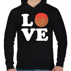 PRINTFASHION Húsgolyó love - Férfi kapucnis pulóver - Fekete
