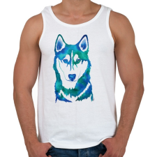 PRINTFASHION Husky - Férfi atléta - Fehér atléta, trikó