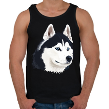 PRINTFASHION Husky - Férfi atléta - Fekete atléta, trikó