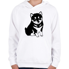 PRINTFASHION Husky - Gyerek kapucnis pulóver - Fehér gyerek pulóver, kardigán