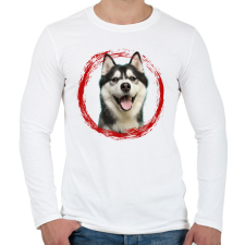 PRINTFASHION husky kutyus - férfi - Férfi hosszú ujjú póló - Fehér férfi póló