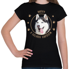 PRINTFASHION Husky - Legjobb barát - Női póló - Fekete női póló