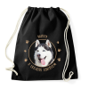 PRINTFASHION Husky - Legjobb barát - Sportzsák, Tornazsák - Fekete