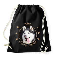 PRINTFASHION Husky - Legjobb barát - Sportzsák, Tornazsák - Fekete tornazsák