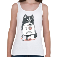 PRINTFASHION Husky love - Női atléta - Fehér