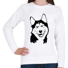 PRINTFASHION husky - Női pulóver - Fehér női pulóver, kardigán