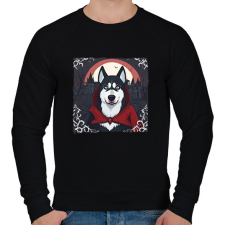 PRINTFASHION Husky vámpír jelmezben - Férfi pulóver - Fekete férfi pulóver, kardigán