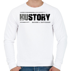 PRINTFASHION HUstory (black) - Férfi pulóver - Fehér