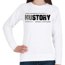 PRINTFASHION HUstory (black) - Női pulóver - Fehér női pulóver, kardigán