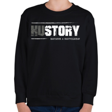 PRINTFASHION HUstory (white) - Gyerek pulóver - Fekete