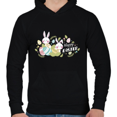 PRINTFASHION husvét25 - Férfi kapucnis pulóver - Fekete
