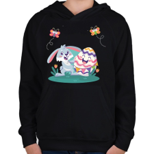 PRINTFASHION husvét26 - Gyerek kapucnis pulóver - Fekete gyerek pulóver, kardigán