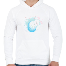 PRINTFASHION husvét27 - Férfi kapucnis pulóver - Fehér férfi pulóver, kardigán
