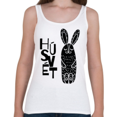 PRINTFASHION Húsvét - Fekete nyúl - Női atléta - Fehér